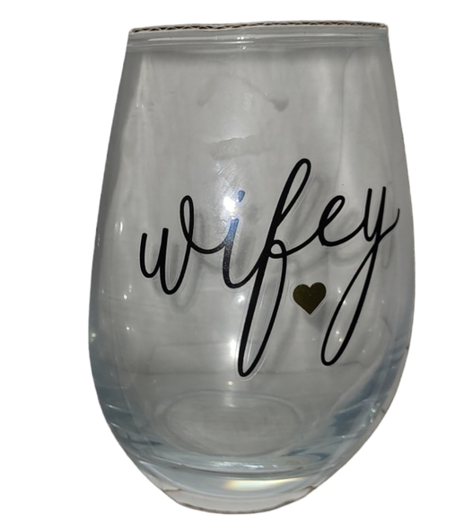 💕NIB HUBBY & WIFEY 20 OZ. STEMLESS WINE GLASSES💕 - Picture 4 of 7